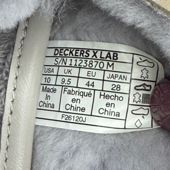 Deckers X Lab Gldtr Slide Sandal Men 10 Gray Beige Flip Flops Recovery Comfort - Picture 12 of 13